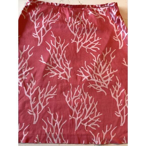 346 Brooks Brothers Womens Coral Reef Stretch Skirt Sz 8 A Line - Picture 1 of 5